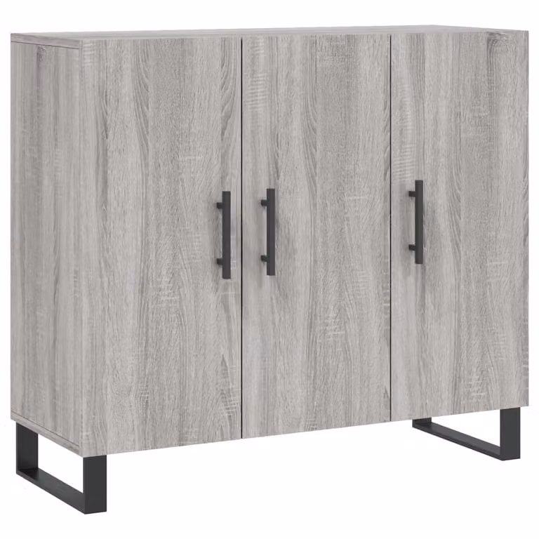 Credenza Grigio Sonoma 90x34x80 cm in Legno Multistrato