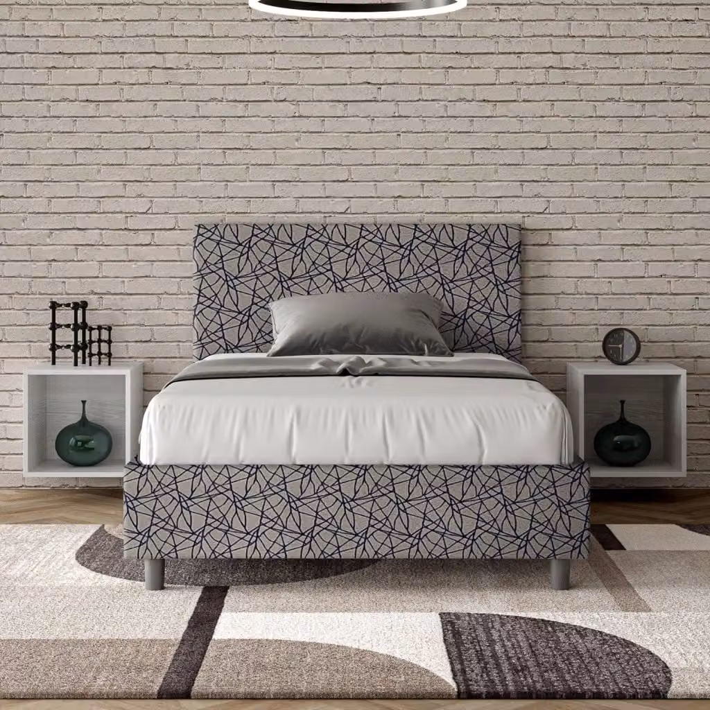 Letto 1 Piazza e Mezzo Adele Era 09 Blu GIORDANOSHOP L/P/H: 120 x 200 cm – 2