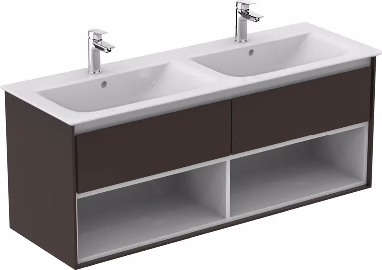 Ideal Standard Connect Air Meuble sous-lavabo double, 1300x440x517mm, 2 coulisses, E0831VY, E0831VY