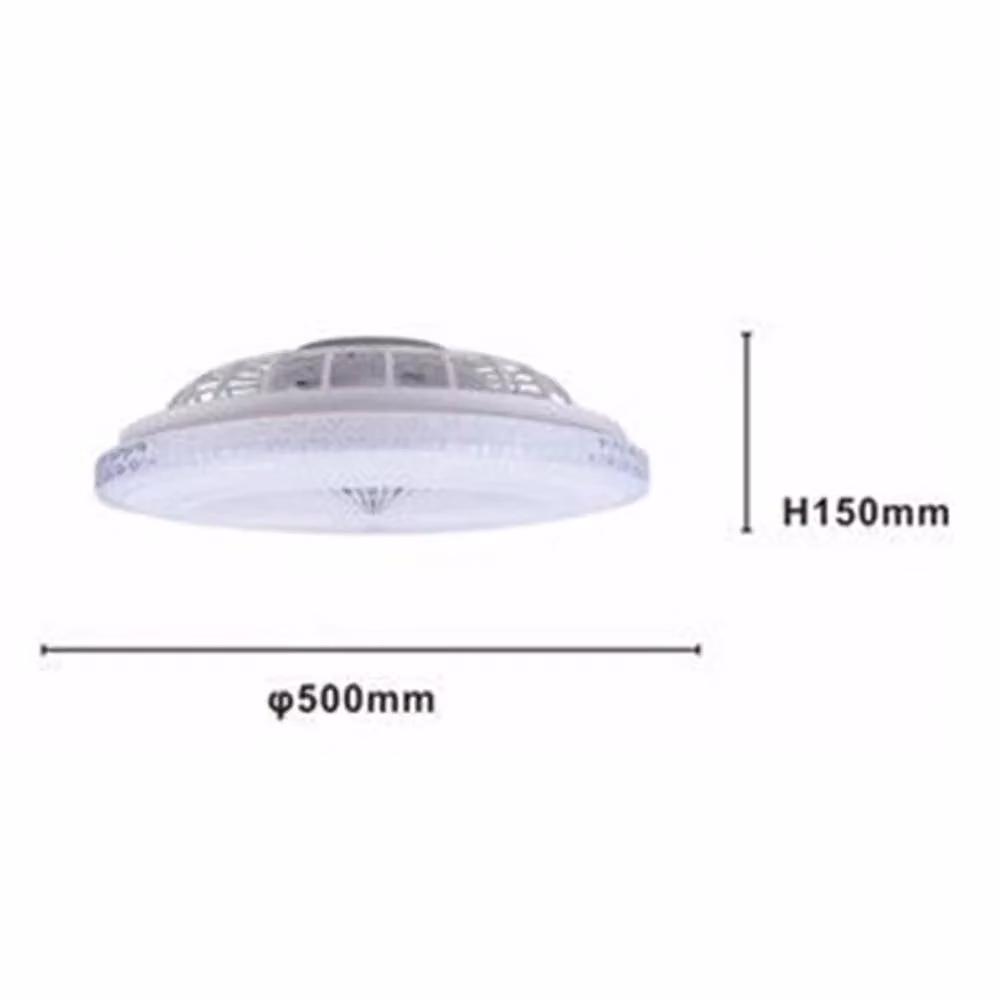 Plafoniera a soffitto con ventilatore LED Trade Shop, lampadario moderno con telecomando, colore bianco e rame, diametro 42 cm – 2
