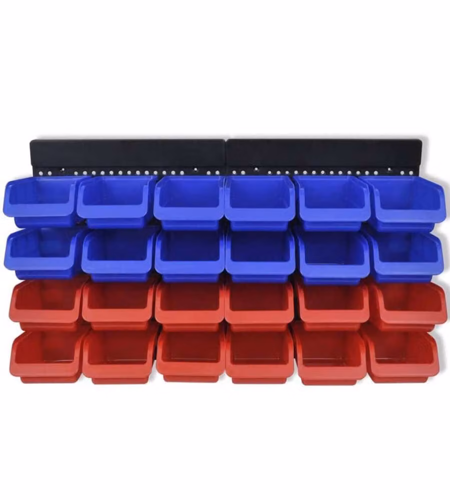 Pannelli Porta Attrezzi da Parete 2 pz Blu e Rosso