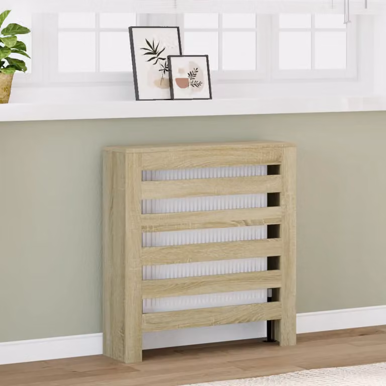 Copertura per termosifone vidaXL in legno multistrato Rovere Sonoma, L 78 cm x P 20 cm x H 82 cm