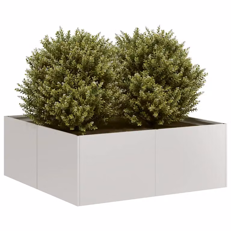 Fioriera vidaXL in Acciaio Inox Argento L: 80 cm, P: 80 cm, H: 30 cm