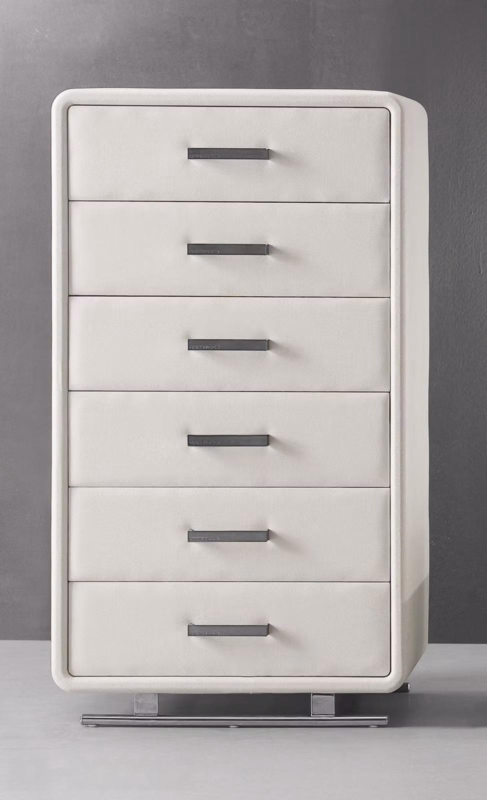 XXL Leder Hochschrank Sideboard Kommode 6 Schubladen Schränke Schrank Kommoden