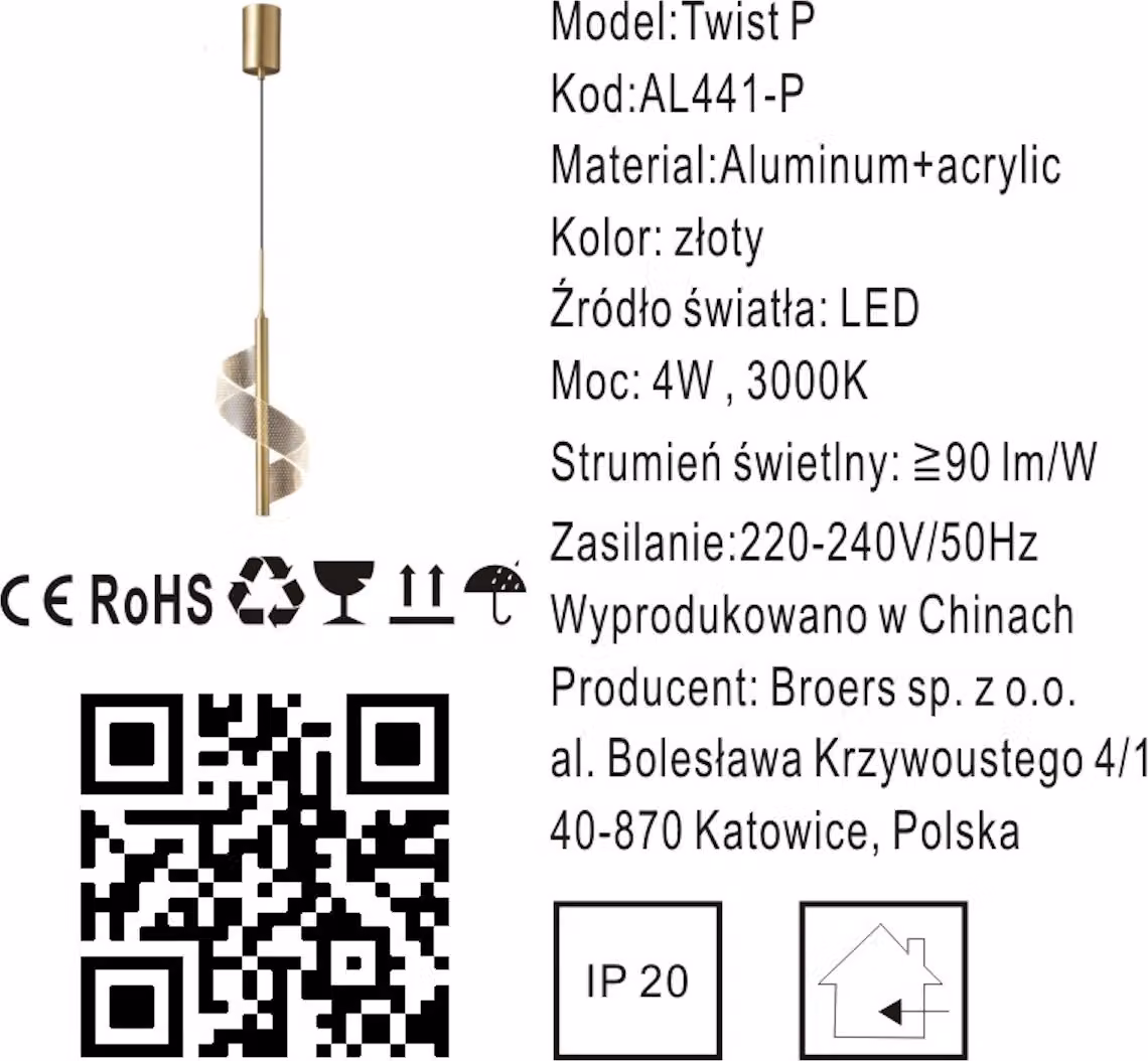 Twist P - Lampada a sospensione a LED
