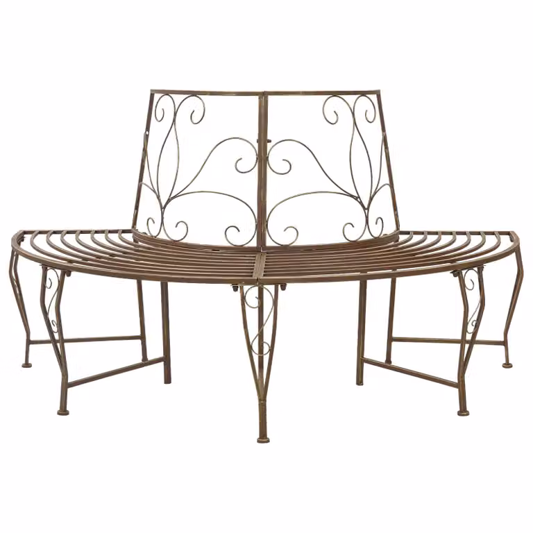 Panchina da giardino vidaXL per 4 persone in acciaio color bronzo L: 160 cm, P: 80 cm, H: 89 cm