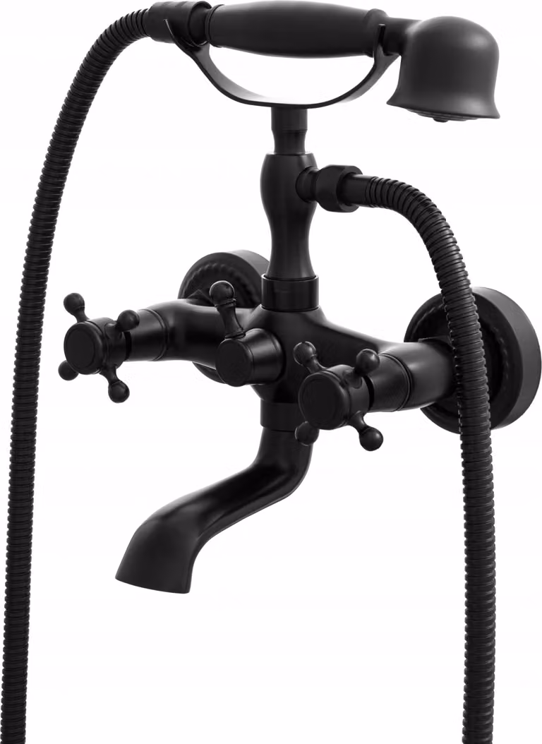 Granitan - Miscelatore vasca - Rubinetto vasca - Miscelatore nero - ottone - RETRO