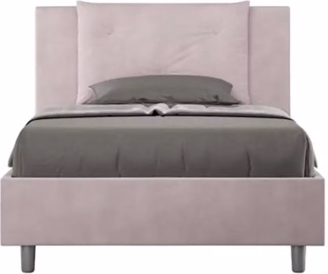 Letto singolo contenitore imbottito Ityhome Appia in microfibra colore glicine L/P/H: 100 x 200 cm