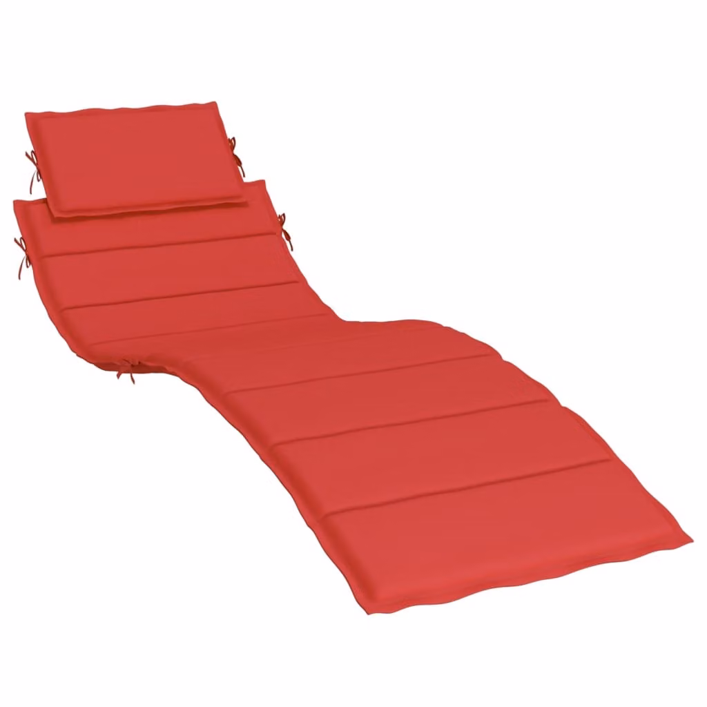 Cuscino per Lettino Rosso 186x58x4 cm in Tessuto Oxford
