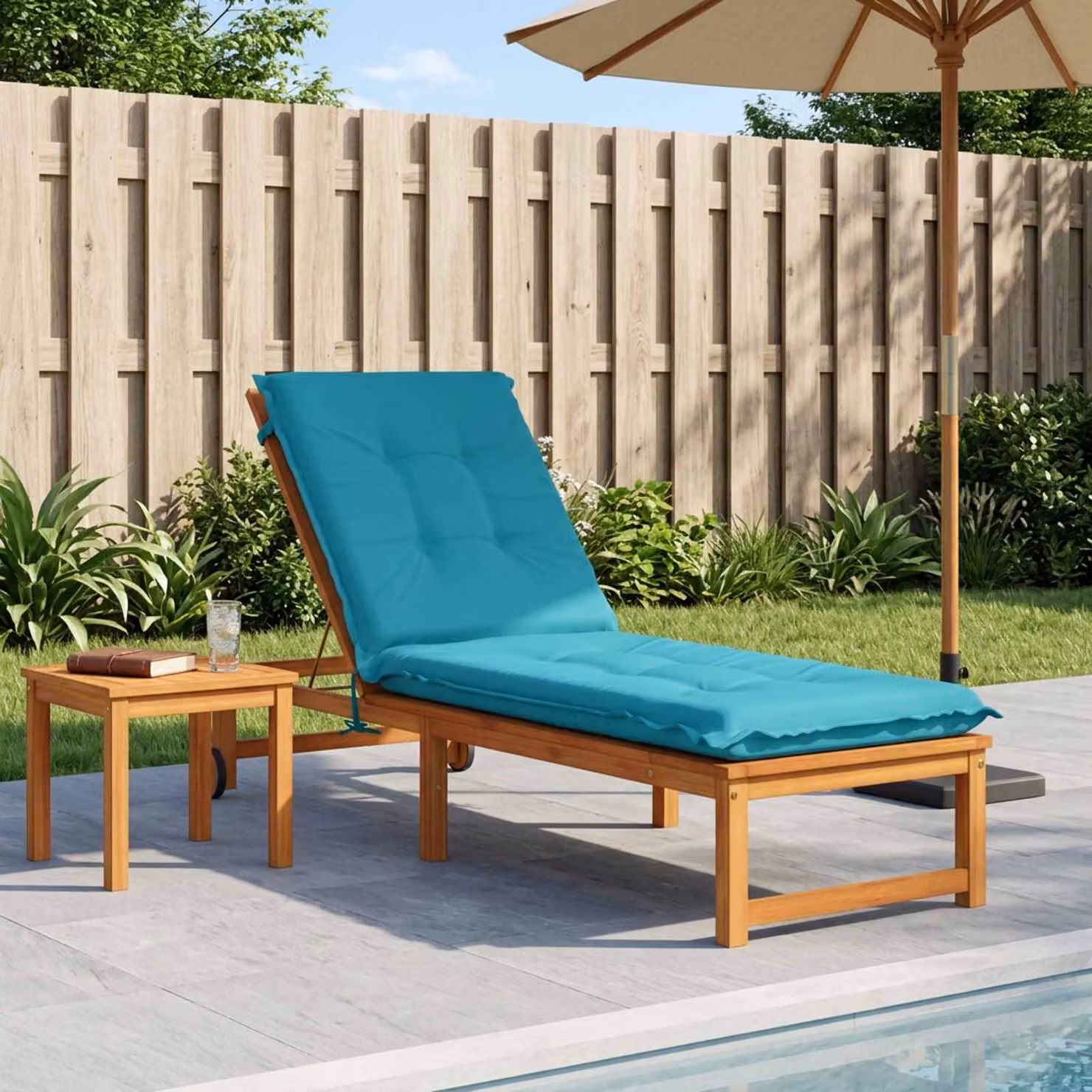 vidaXL Cuscino per Lettino GEMERT 100% Poliestere Turchese