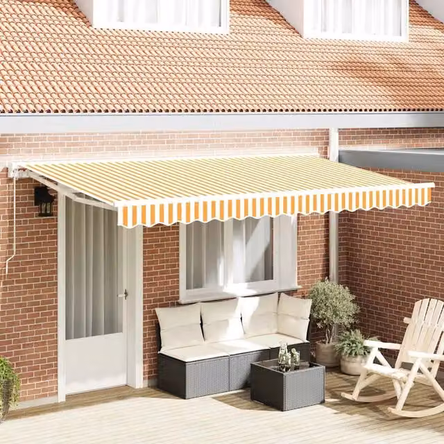 Struttura della tenda-Telaio per tenda da sole Giallo e Bianco 350 x 200 cm