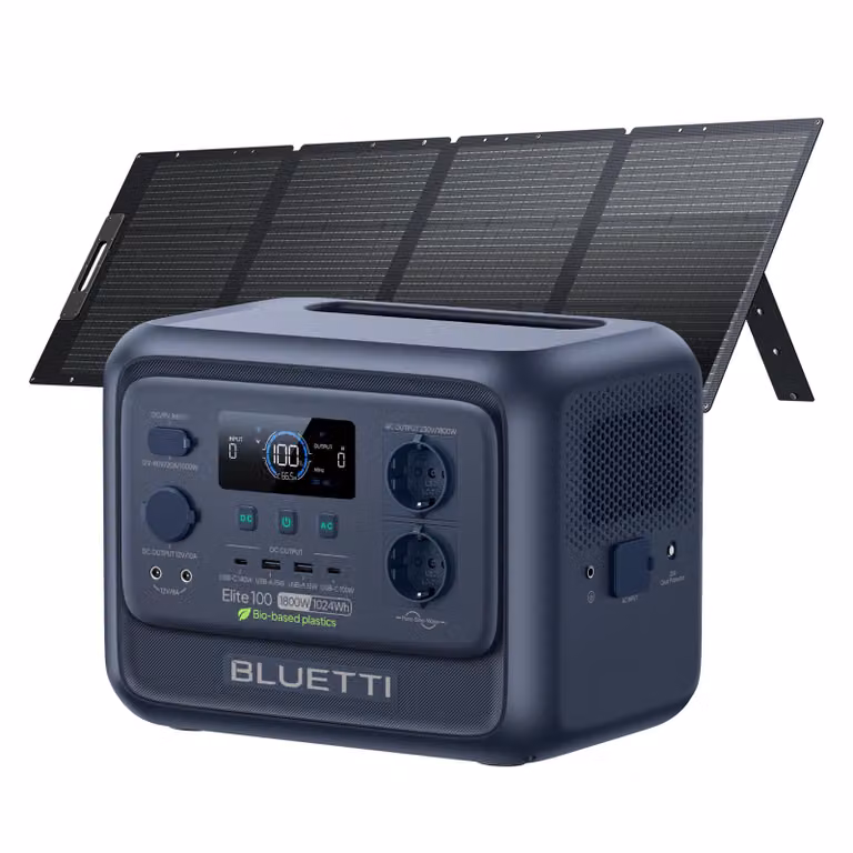 BLUETTI generatore solare Elite 100 V2 + pannelli solari 200W, centrale elettrica portatile da 1024 Wh per il campeggio, le emergenze e l'alimentazione di emergenza, le interruzioni di corrente