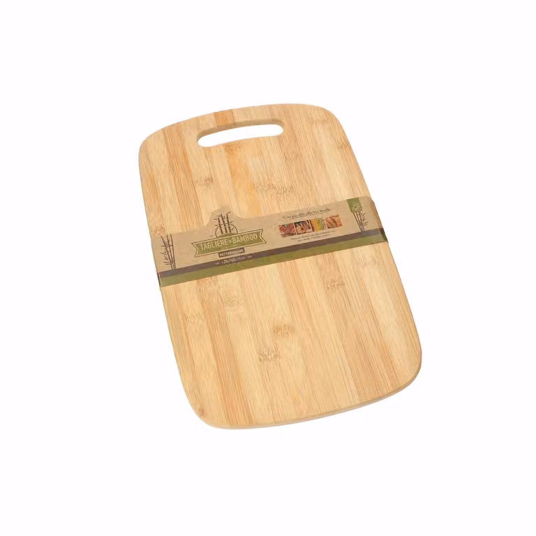 Tagliere rettangolare in bamboo Gusto Casa marrone con manico e scanalatura L: 40 cm, P: 25 cm