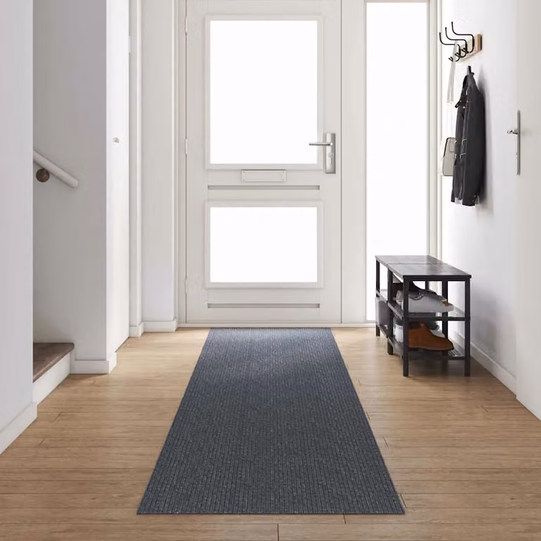 Runner in moquette vidaXL grigio, moderno e lavabile, L 80 cm x P 500 cm