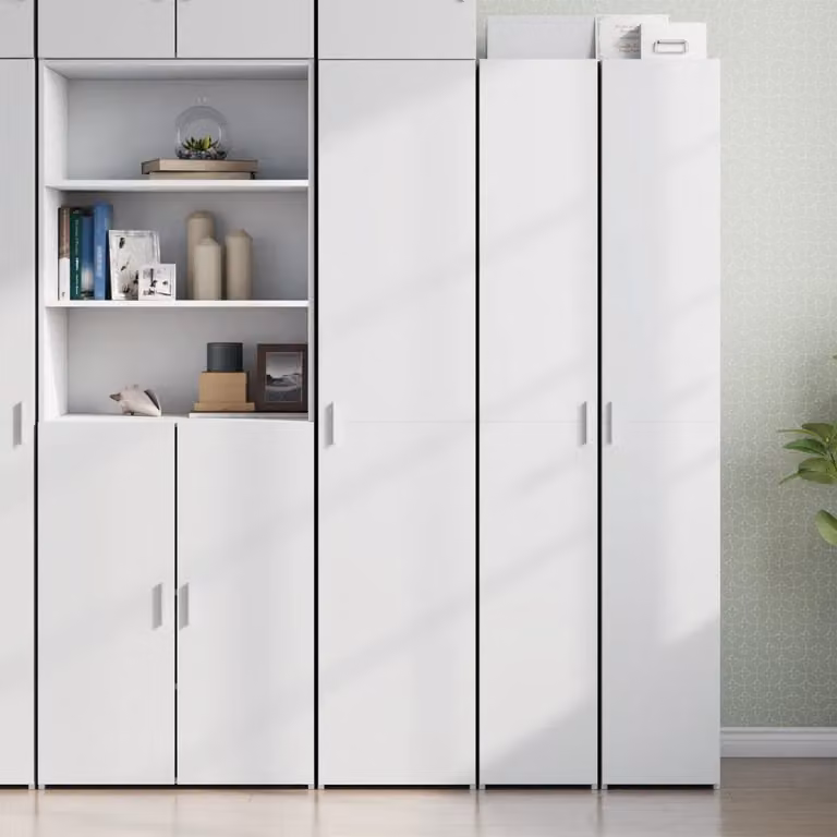 vidaXL Credenza Moderna Bianca in MDF da Appendere L: 40 cm, P: 42,5 cm, H: 185 cm