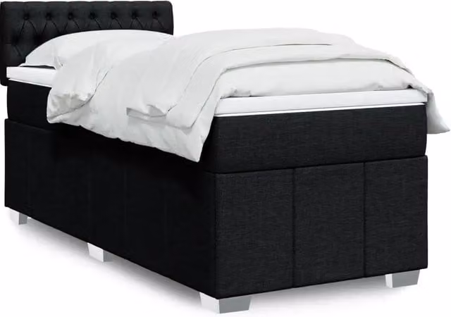 Giroletto a Molle con Materasso Nero 90x200 cm in Tessuto 3289260