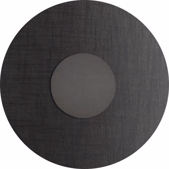 Applique SOLARIS Rossini Group con LED da 12W, Luce Calda 3000K, CRI90, IP20, Struttura Titanio e Paralume in Tessuto Grigio