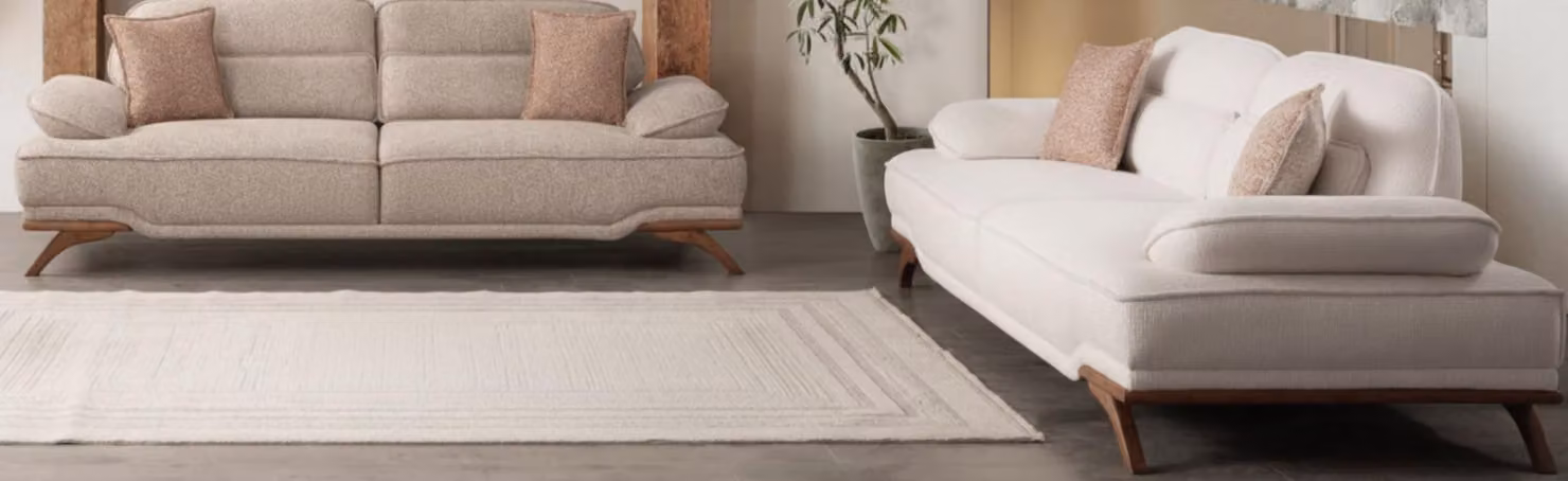 Luxuriöses beiges Sofa-Set Wohnzimmer-Set 3-Sitzer-Sofa Couchgarnitur