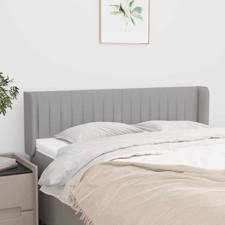 Testiera ad orecchio vidaXL in tessuto grigio chiaro con struttura in legno