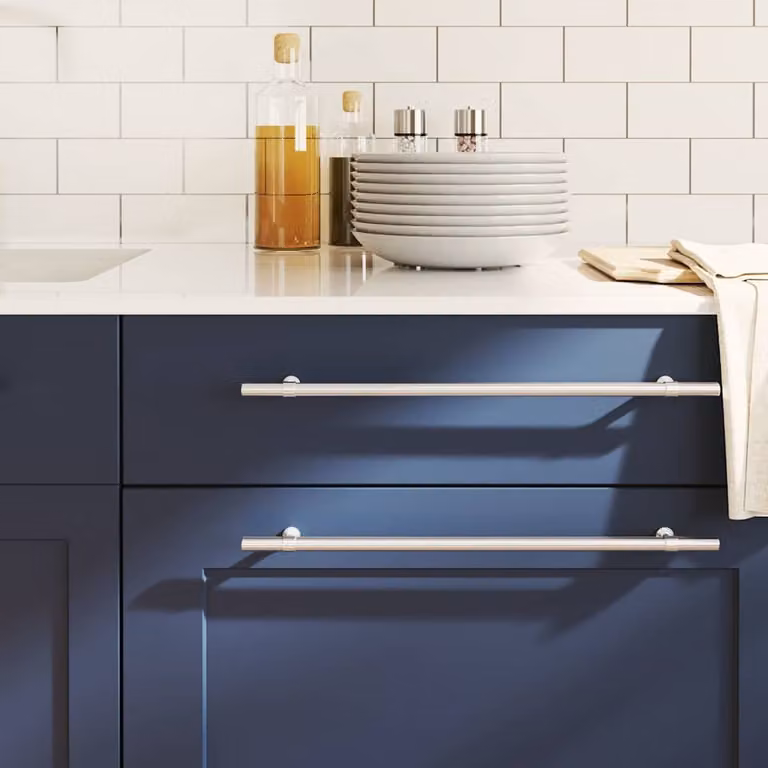 Set di 10 maniglie per mobili a barra vidaXL in acciaio inox spazzolato colore argento