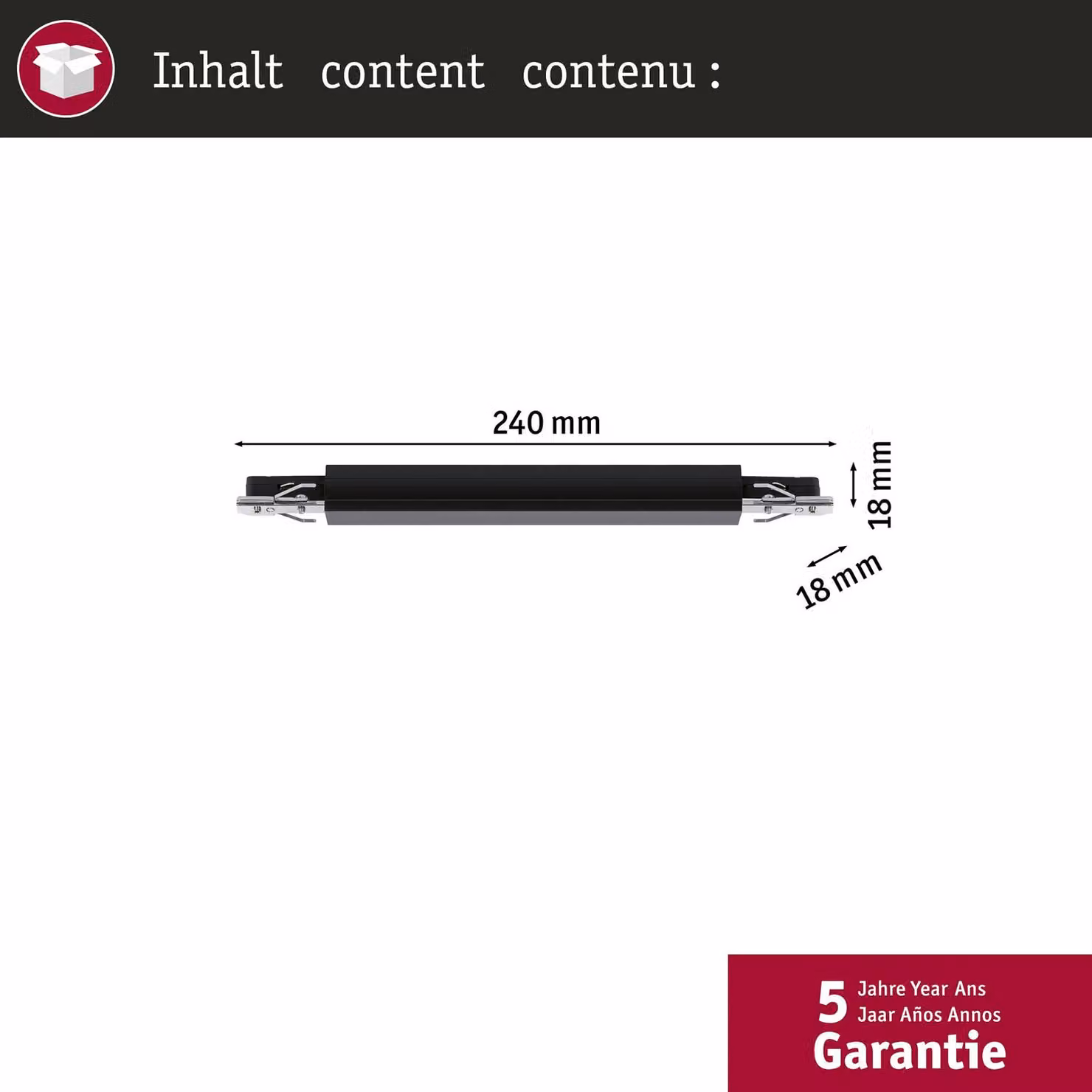 Paulmann URail Adattatore per binario Zigbee Dimmer/Interruttore nero Schienenadapter, Nero, Plastica