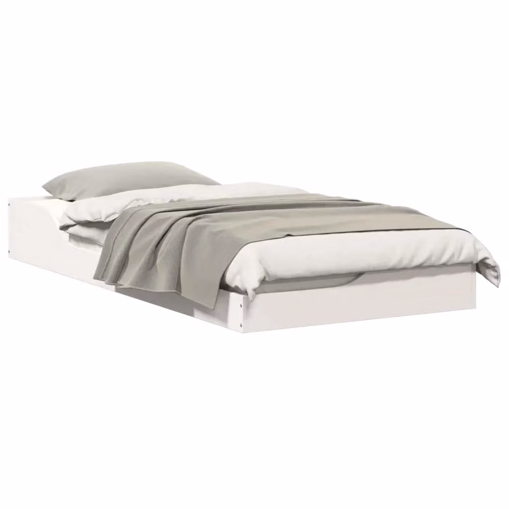 Letto in pino massello bianco con struttura rigida e doghe in legno L: 78,5 cm, P: 193,5 cm, H: 24 cm – 2