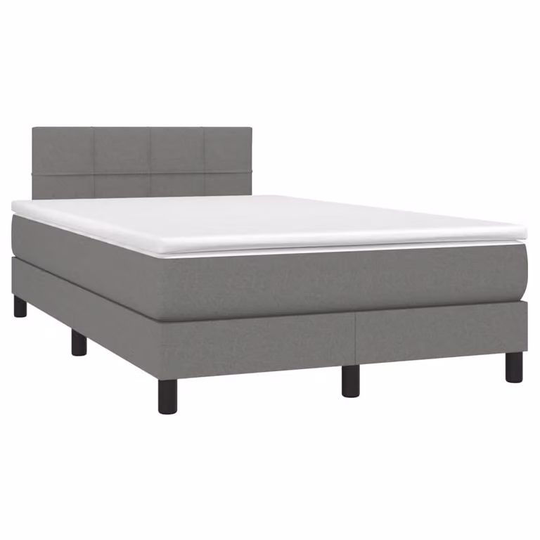 Maison Exclusive - Letto a Molle Materasso e LED Grigio Scuro 120x190cm in Tessuto