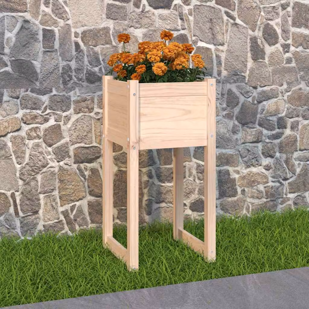Fioriera vidaXL in legno di pino marrone e beige L/P/H: 40 x 40 x 81 cm