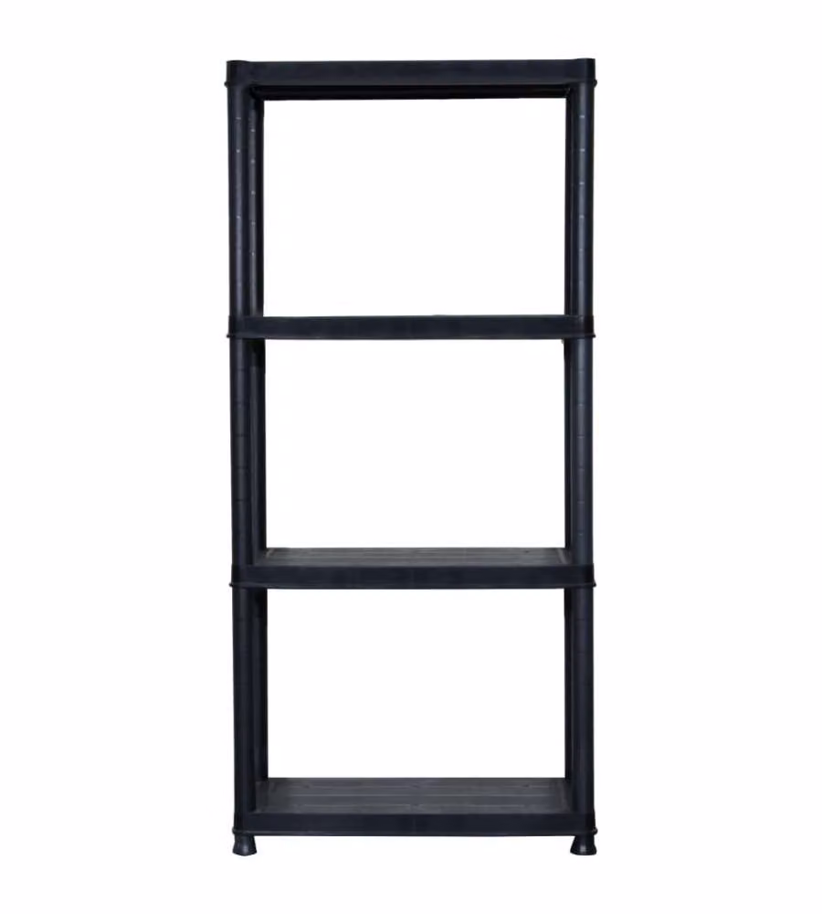 Scaffale a 4 Ripiani vidaXL Nero in Plastica L: 61 cm, P: 30,5 cm, H: 130 cm – 2