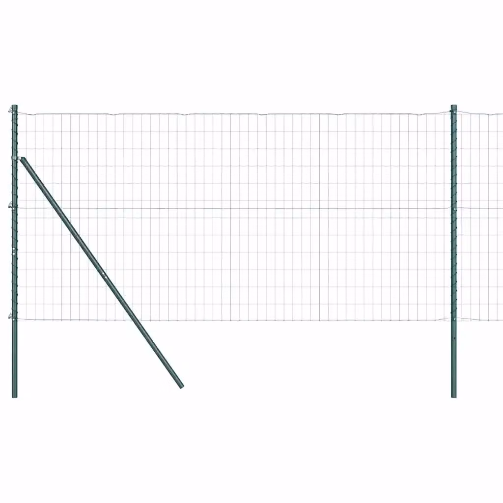 Recinzione in rete verde rivestita in PVC vidaXL con fissaggio a terra, L: 25 m, H: 1 m – 2