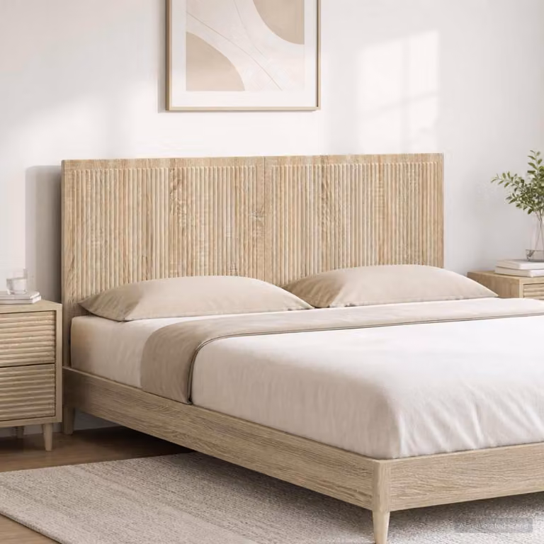 Testiera da muro vidaXL EDE in legno ingegnerizzato Rovere Sonoma con ripiano integrato, marrone, L: 140 cm, H: 50 cm, P: 11,94 cm