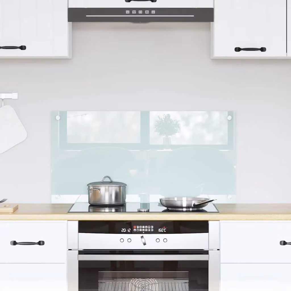 Schienale da cucina vidaXL in vetro temperato bianco, L: 80 cm, H: 40 cm