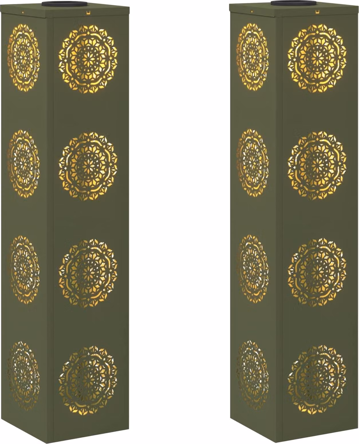 Faro LED solare per sentieri 2 pcs Verde oliva