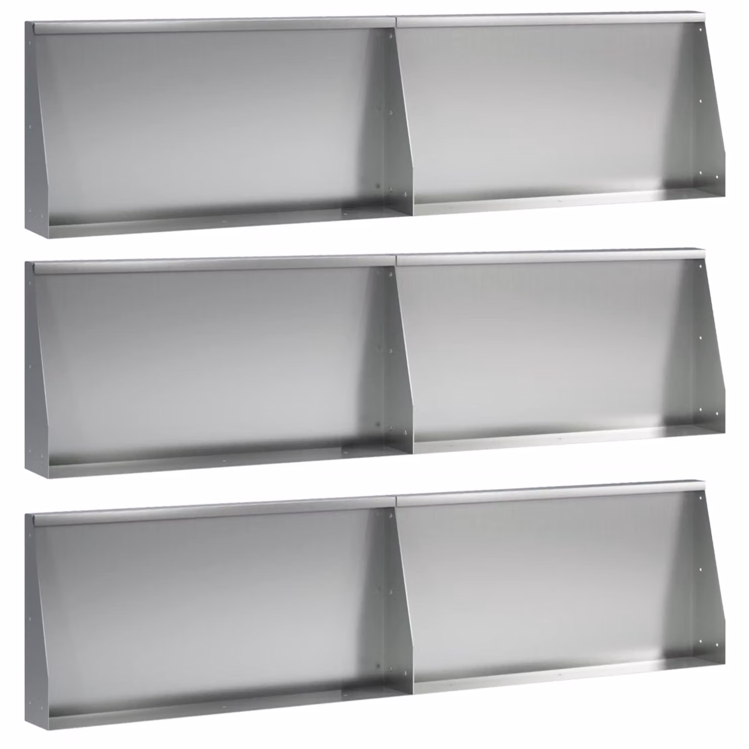 Set di 6 muretti per contenimento e aiuole rialzate vidaXL in acciaio zincato argento, L: 80 cm, P: 12 cm, H: 50 cm