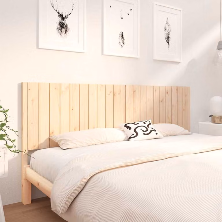 Testiera per letto vidaXL in legno massello di pino naturale stile rustico L: 205,5 cm, P: 4 cm, H: 100 cm