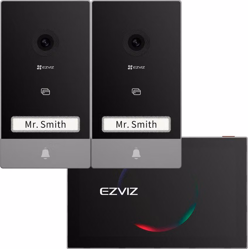 Videocitofono EZVIZ EP7, kit 2 ingressi, 2 pulsantiere, schermo interno
