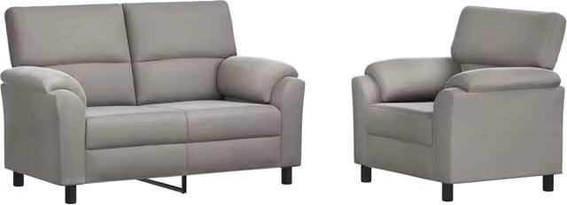Set di 2 divani moderni vidaXL in velluto grigio con struttura in metallo e cuscini inclusi