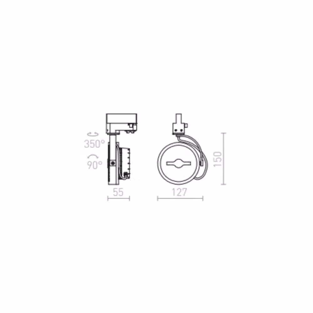 Faretto applique KELLY LED per binario trifase Nero 12W 3000K Luce Bianca Calda – 2