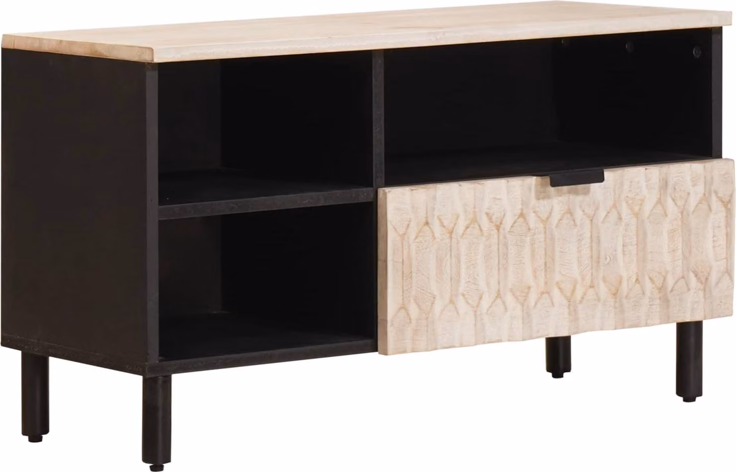 Mobile TV con cassetto Finitura Bianco Lavato 80 x 33 x 46 cm