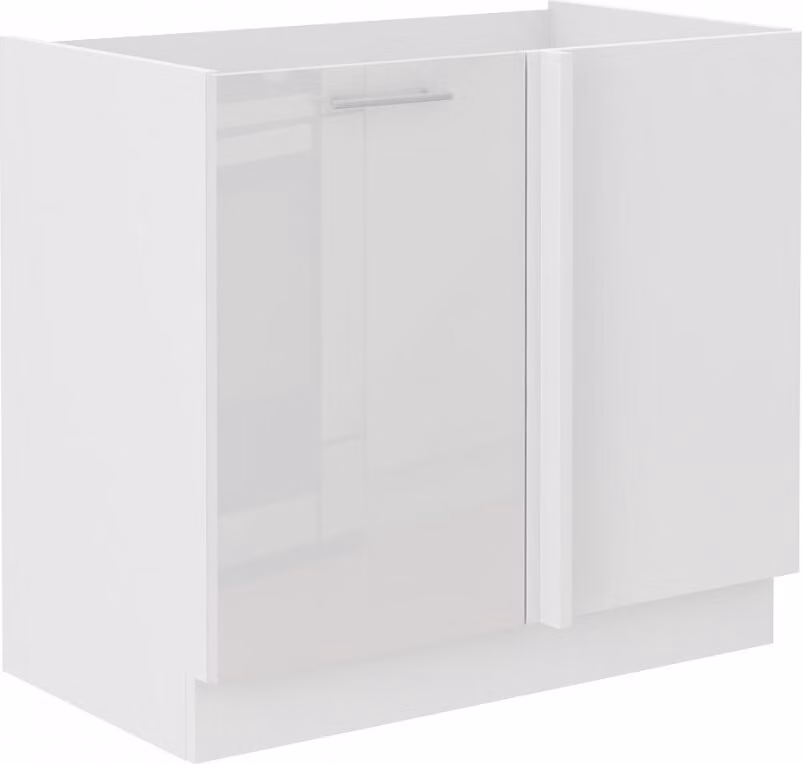 Armadietto allungato ad angolo LAJLA - larghezza 105 cm, bianco