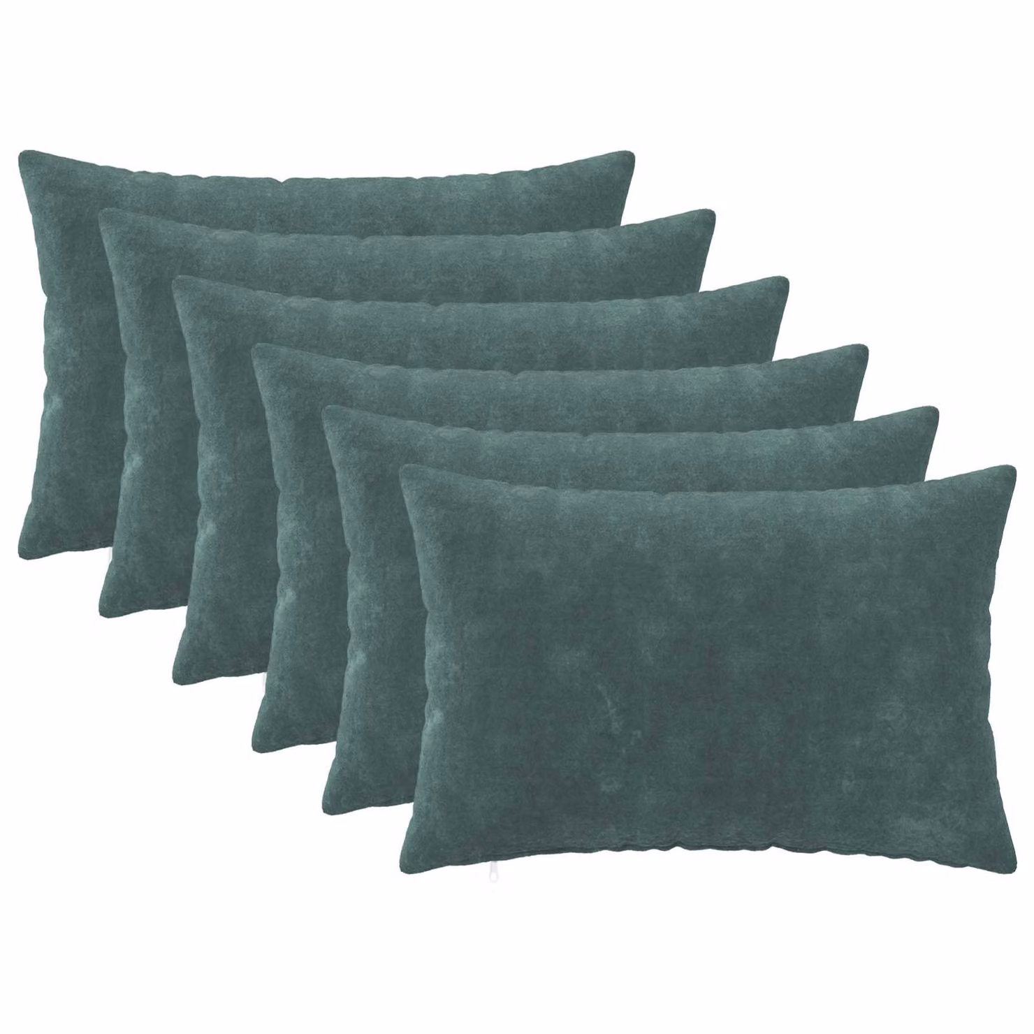 Set di 6 cuscini vidaXL HEERLEN in microfibra blu petrolio con rivestimento lavabile e rimovibile