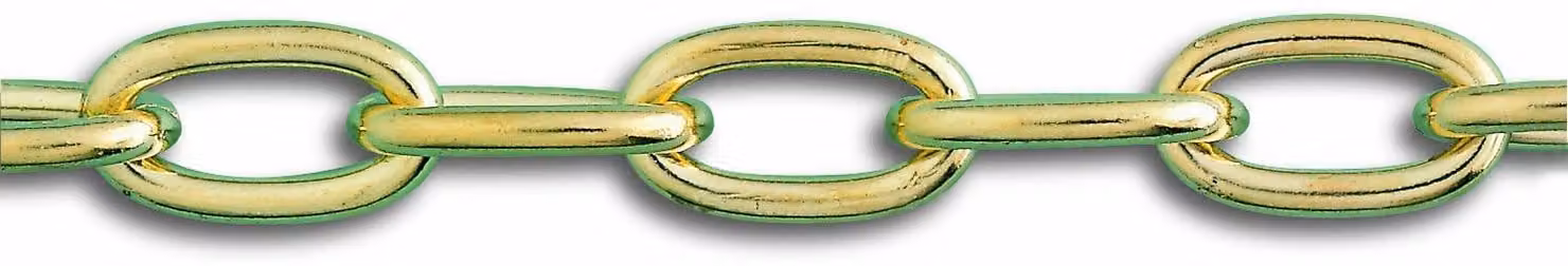 Catena di trasmissione, acciaio, 24 kg, diametro 2 mm, lunghezza 2,5 metri, colore oro