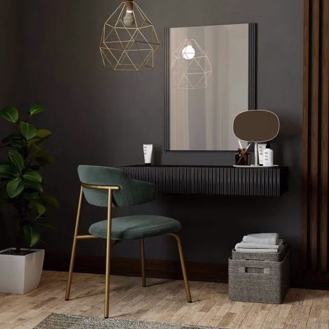 Premolo, Mobile da Ingresso Specchio Incluso, 80x42x97h cm Nero
