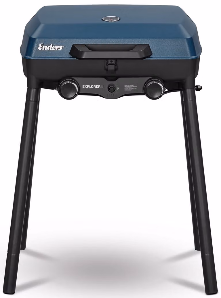 Barbecue a gas da campeggio Enders Explorer II, termometro per barbecue, funzione griglia, cottura, cottura al forno