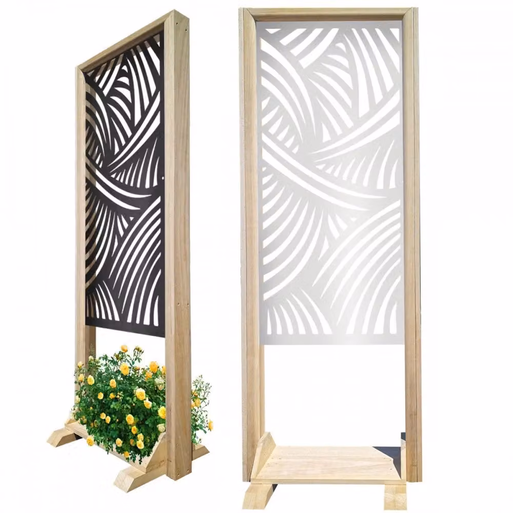 Paravento modulabile Signorbit FASCE in legno e PVC nero L 70 cm x H 190 cm – 2