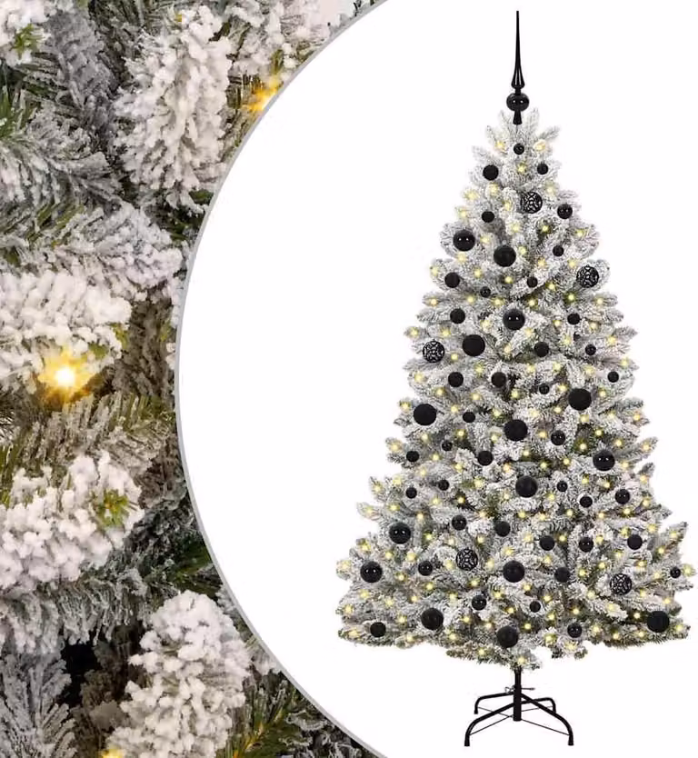 Albero di Natale artificiale con 300 LED Verde e Bianco 180 cm