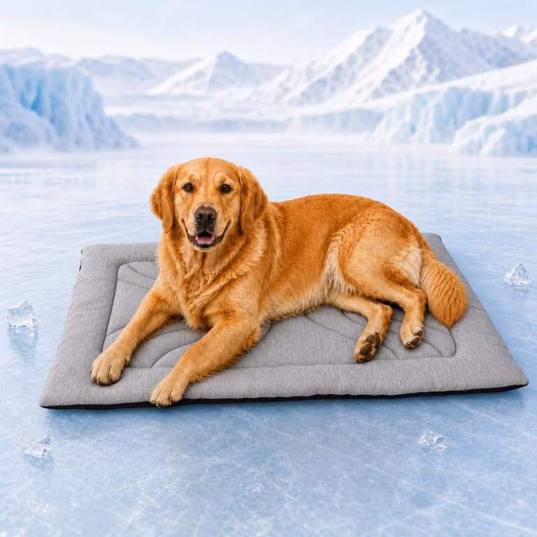 Tappetino refrigerante per cani, lavabile, realizzato in tessuto refrigerante PE con Q-Max ≥ 0,4, imbottitura di circa 3 cm, antiscivolo, pieghevole, colore grigio, taglia L
