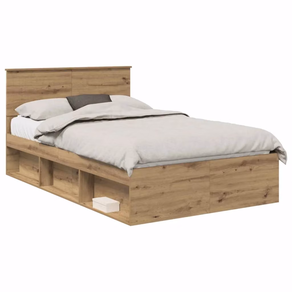 Struttura del letto vidaXL in legno di pino color marrone, L 120 x P 200 cm – 2