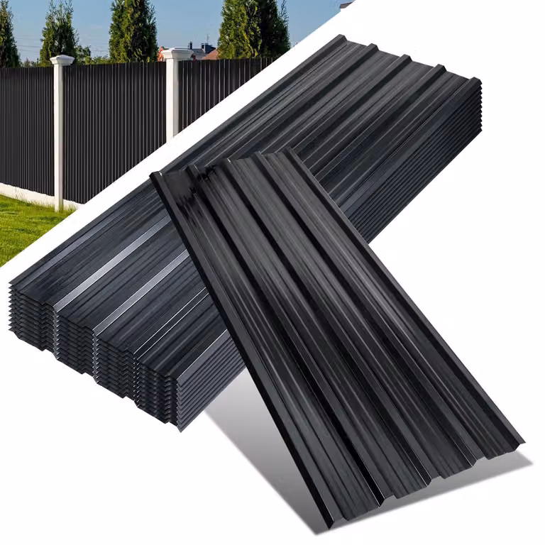 12x lastre trapezoidali 129x46cm = 7m² Pannelli per tetti Lastra per tettoia Carport Lastra profilata Lastra per pareti Lastra per tetto zincata antracite Lastra ondulata