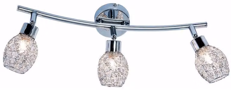 Lampada da soffitto Mesh cromata 3xG9x33W in metallo, dimensioni: 15x53x12 cm, IP20, Reality